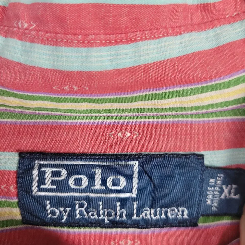 POLO Ralph Lauren Striped Long Sleeve Button-Down Shirt mens sz XL multi Western